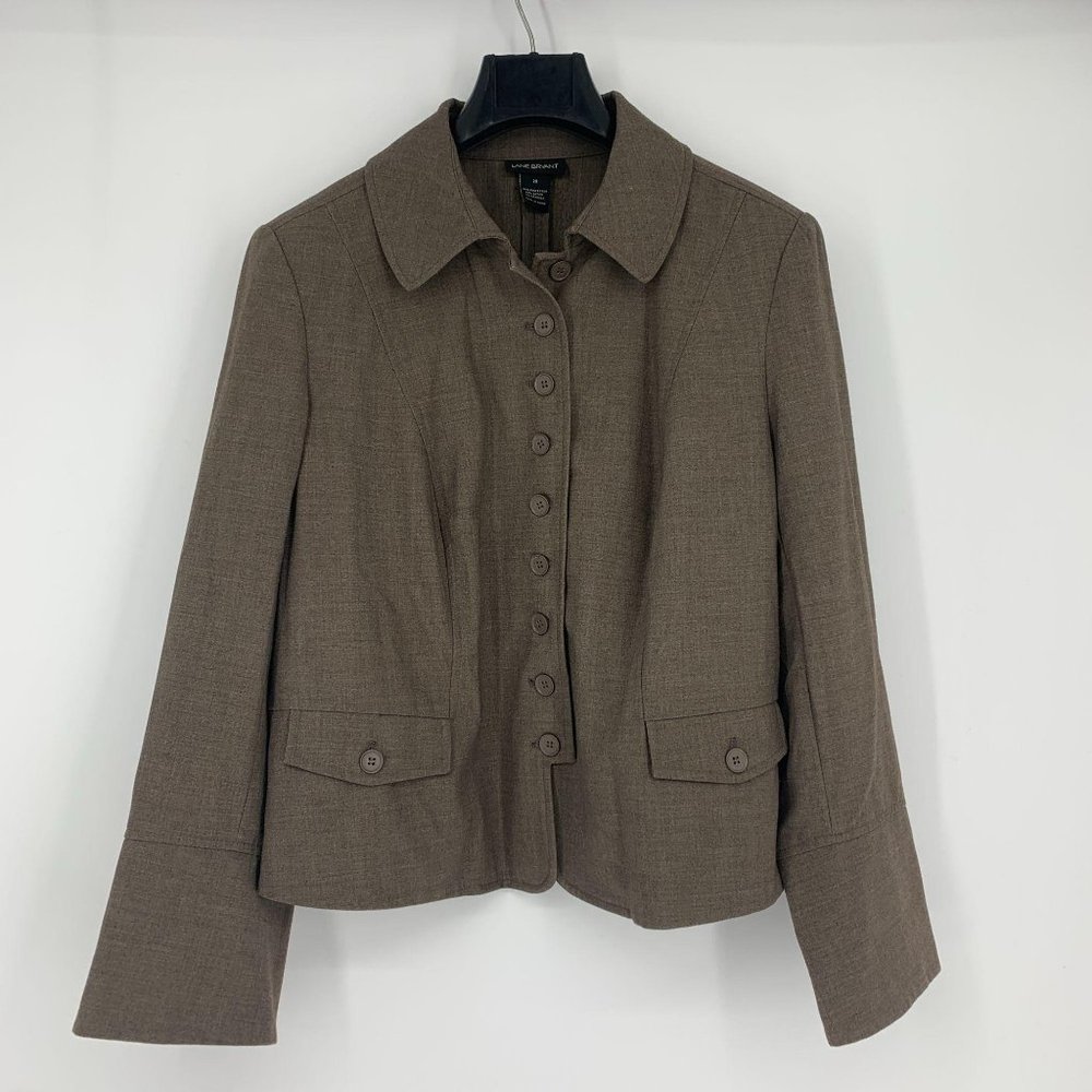 Lane Bryant Brown Buttoned Blazer 20